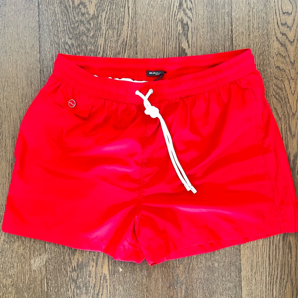 BNWT Mens Kiton Swim Shorts Large Red